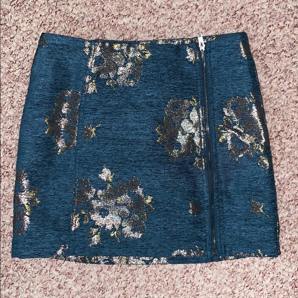Free people gold foil high wasted skirt, size 6